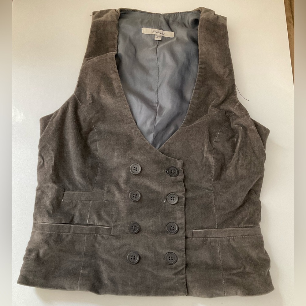 Rw&co Taupe double breasted buttons vest 2000s casual chic Autumn
